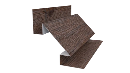 Планка угла внутреннего сложная Блок-хаус 110x2000 мм, Морёный дуб 3D