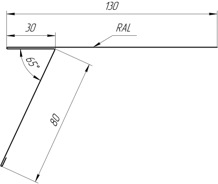 Планка карнизная фальц 130x80 мм, Дуб Локарно 3D