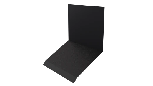 Планка примыкания верхняя к стене фальц 150x130x20 мм, 9005 черный янтарь стальной бархат