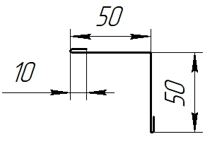 Угол внутренний 50x50x2000 мм, 5015 небесно-синий глянцевый