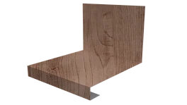 Планка примыкания нижняя к трубе фальц 140x200 мм, Орех 3D
