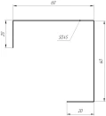 Декоративная накладка угловая 20x60x60x20 мм, 9005 черный янтарь матовый