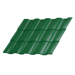 Металлочерепица Геркулес 25 1200/1150x0,5 мм, 6002 лиственно-зеленый глянцевый