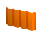 Профнастил Н60 902/845x0,65 мм, 2011 насыщенный оранжевый глянцевый