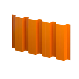 Профнастил Н60 902/845x0,45 мм, 2011 насыщенный оранжевый глянцевый